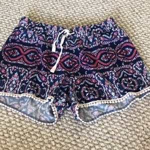 tribal printed lace shorts